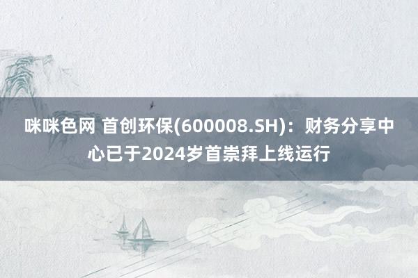 咪咪色网 首创环保(600008.SH)：财务分享中心已于2024岁首崇拜上线运行