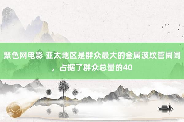 聚色网电影 亚太地区是群众最大的金属波纹管阛阓，占据了群众总量的40
